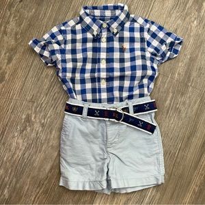 3M Ralph Lauren Blue Checker Matching Set w/ Belt